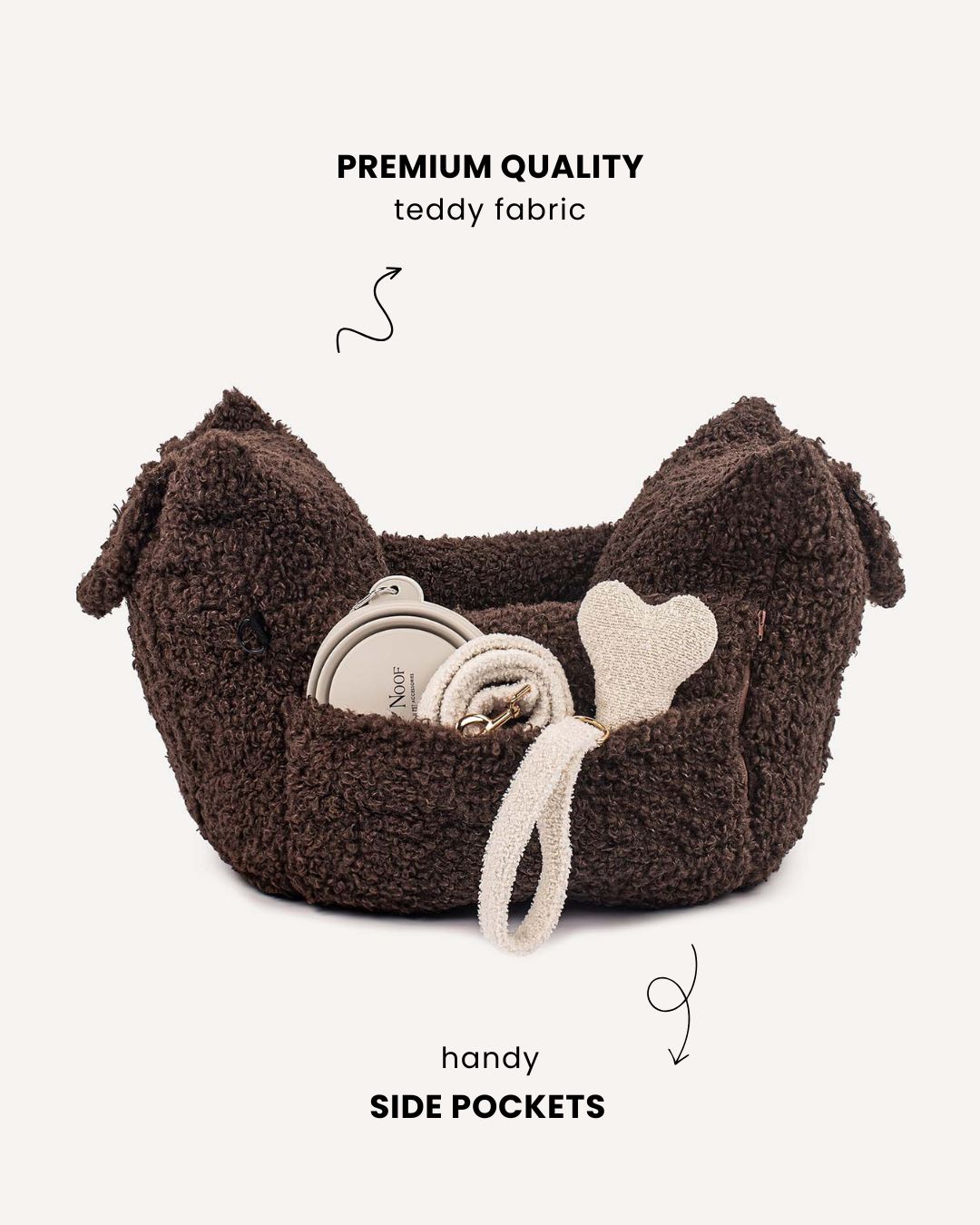 Brown Teddy Car Dog Bed