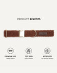 Brown teddy dog collar, Le Noof