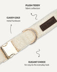 Cream white teddy dog collar close-up, Le Noof