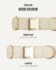 Cream white teddy dog collar size comparison, Le Noof