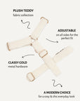 Cream white teddy step-in dog harness, Le Noof