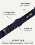 Dark Blue Denim Dog Collar