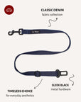 Dark Blue Denim Dog Seatbelt