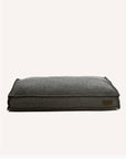 Grey Le Noof Premium Boucle Square dog bed on white background