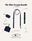 Blue Denim Dog Collar Set
