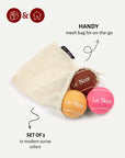 Sunrise set dog tennis balls in bag, Le Noof
