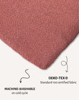 Dusty pink boucle floor dog pillow, Le Noof