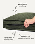 Green Boucle Square Dog Bed