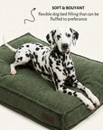 Green boucle dog bed with soft filling, Le Noof