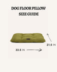 Chartreuse green boucle floor dog pillow, Le Noof
