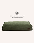 Green boucle square dog bed, Le Noof
