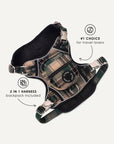 Green plaid no-pull backpack dog harness, Le Noof