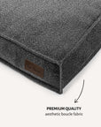 Grey Boucle Square Dog Bed