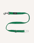 Green corduroy Le Noof dog seat belt