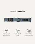 Light blue denim dog collar, Le Noof
