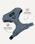 Light blue denim no-pull dog harness, Le Noof