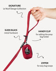 Maroon Red Jacquard Dog Poop Bag Holder