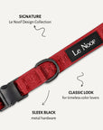 Maroon Red Jacquard Dog Collar