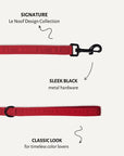 Maroon Red Jacquard Dog Leash