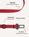 Maroon Red Jacquard Dog Seatbelt