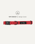 Red jacquard dog collar, Le Noof