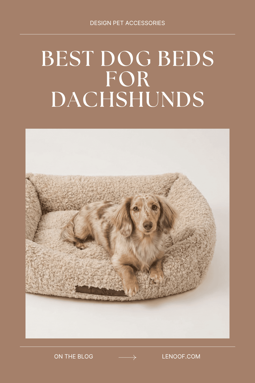 Best Dog Beds for Dachshunds - blog post cover by Le Noof