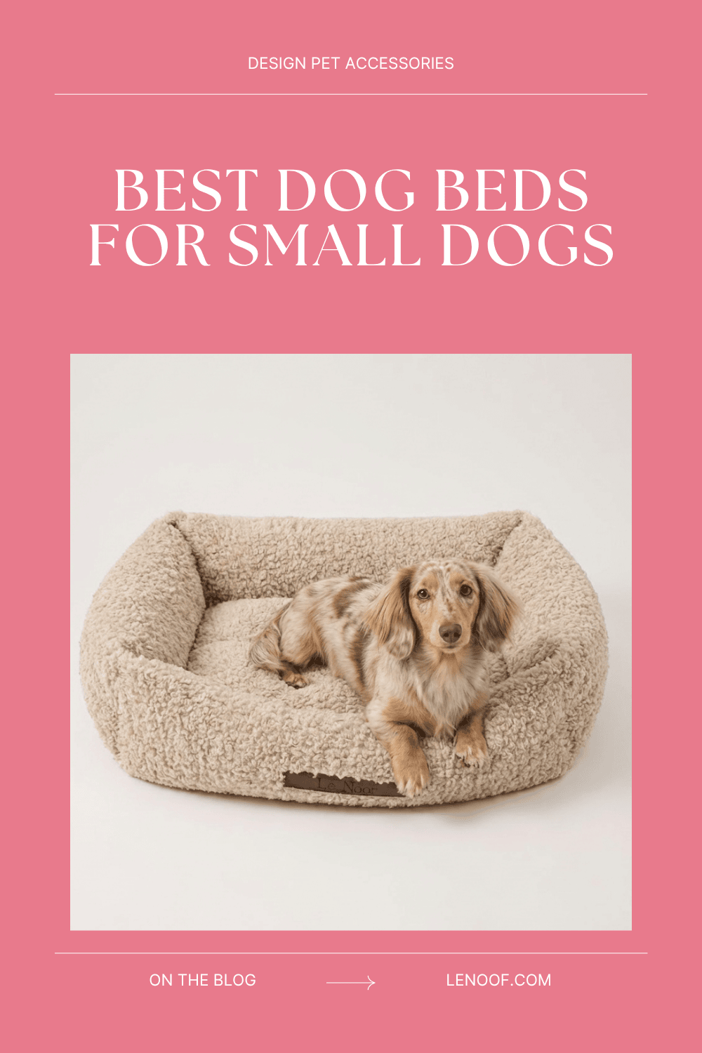 Best Dog Beds for Small Dogs - blog post cover by Le Noof