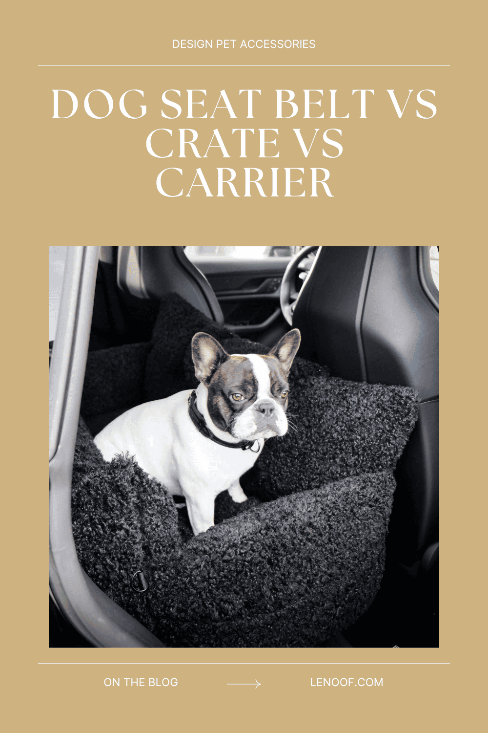 Dog Seat Belt vs Crate vs Carrier - blog post by Le Noof