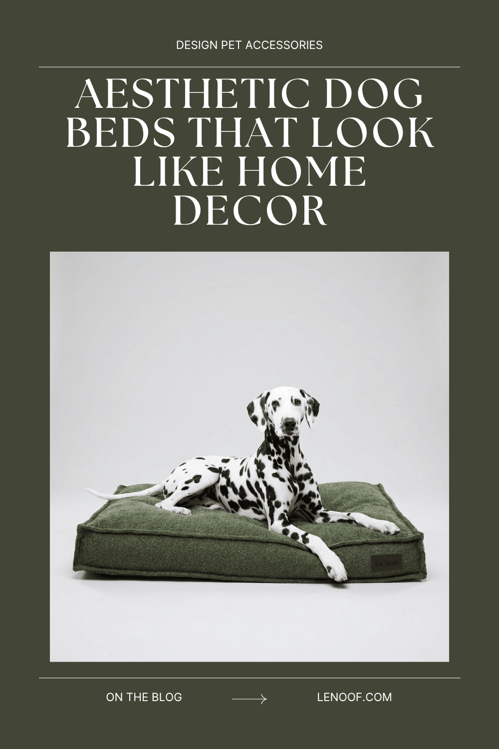 Aesthetic dog bed blog post cover by Le Noof