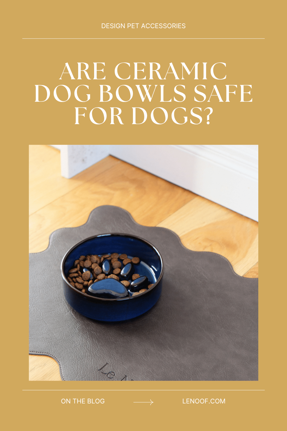 Are ceramic dog bowls safe for dogs, blog post cover by Le Noof