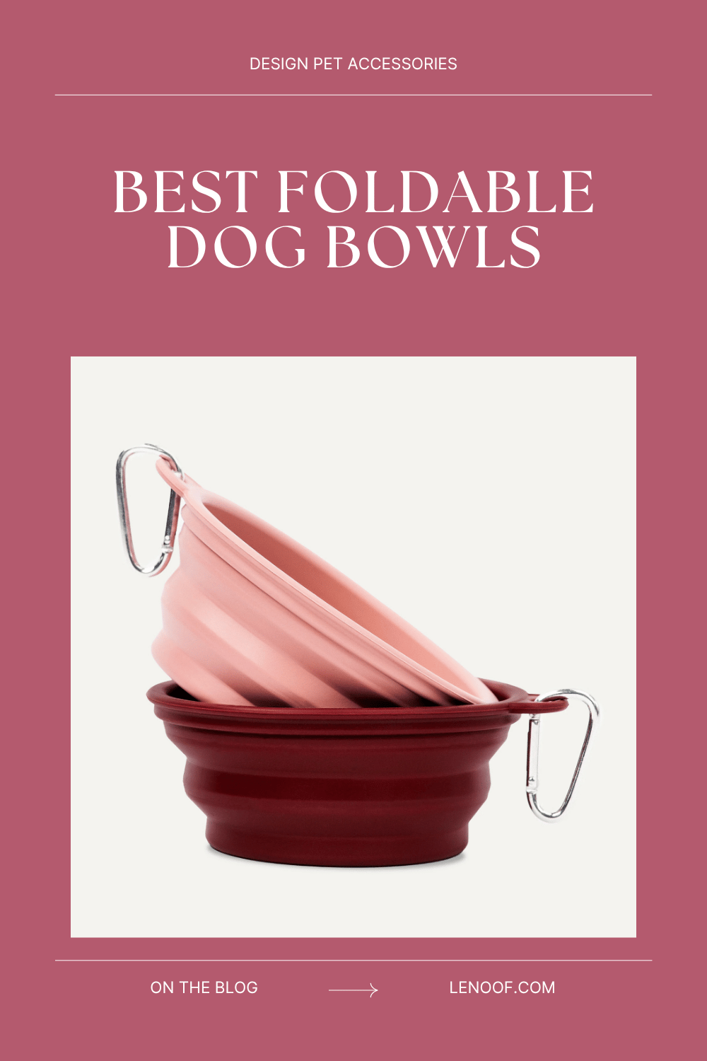 Foldable dog bowl blog post cover by Le Noof