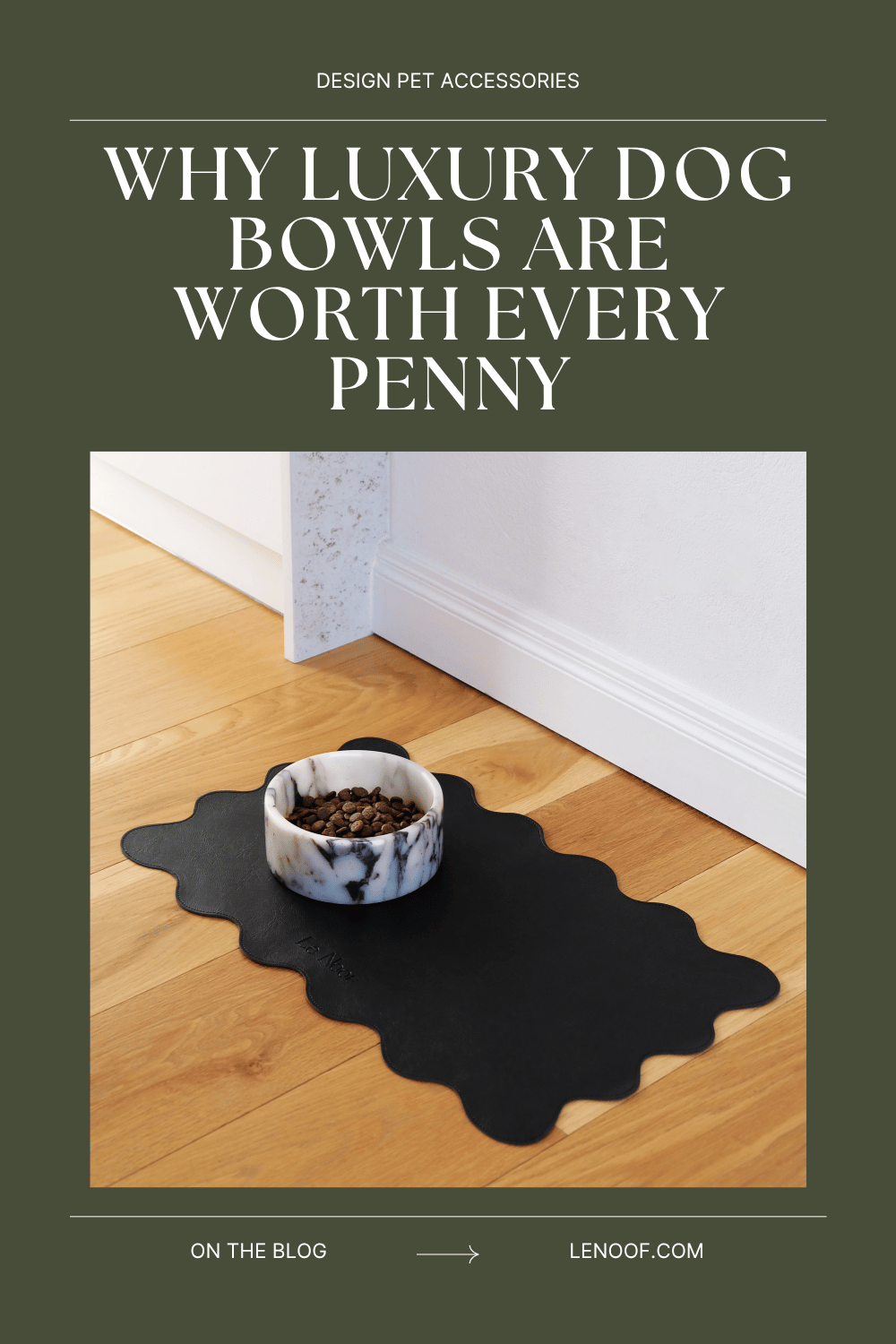 luxury marble dog bowls and black wavy dog bowl mat