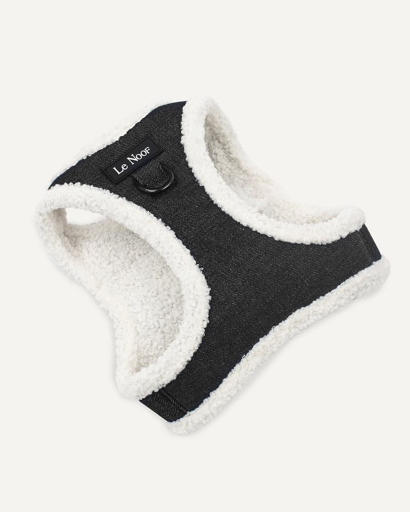 Warm Denim Dog vest harness for winter