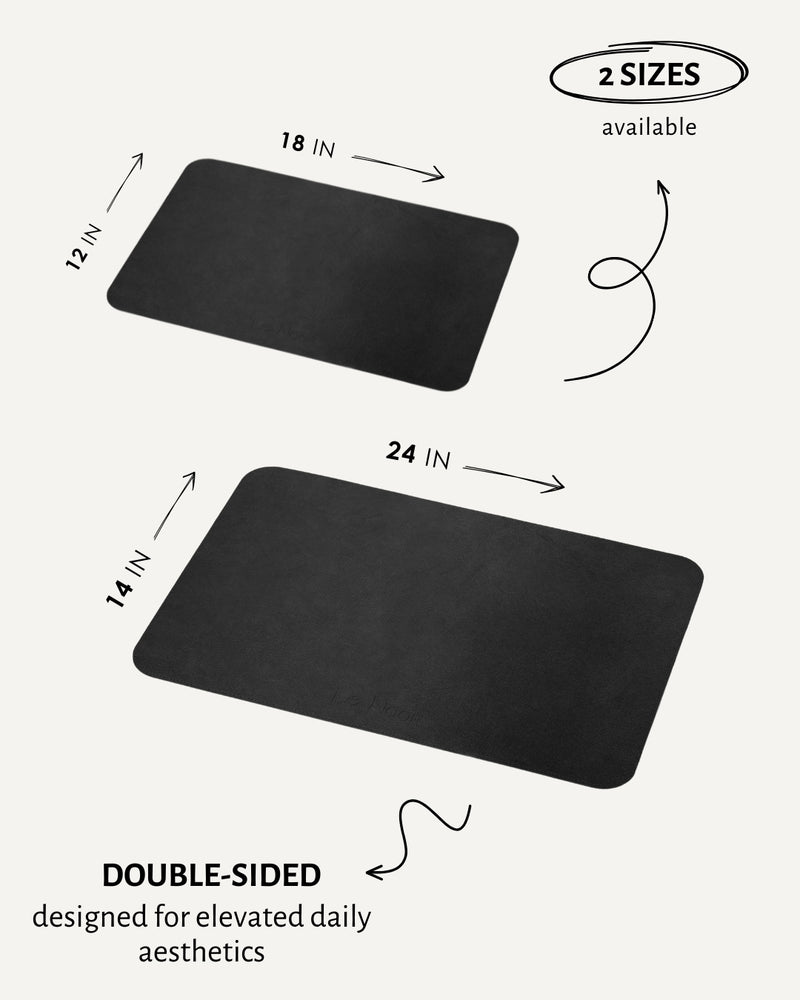 Black double-sided dog bowl mat, Le Noof