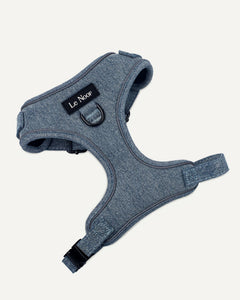 Light blue denim adjustable dog harness