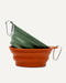 Green and brown silicone collapsible dog bowl