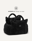 Black teddy dog car bed premium quality fabric