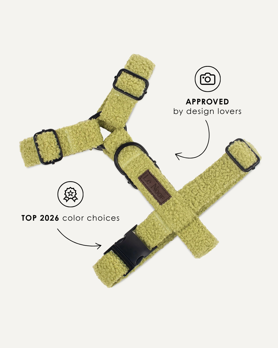 Kelly green teddy step in harness