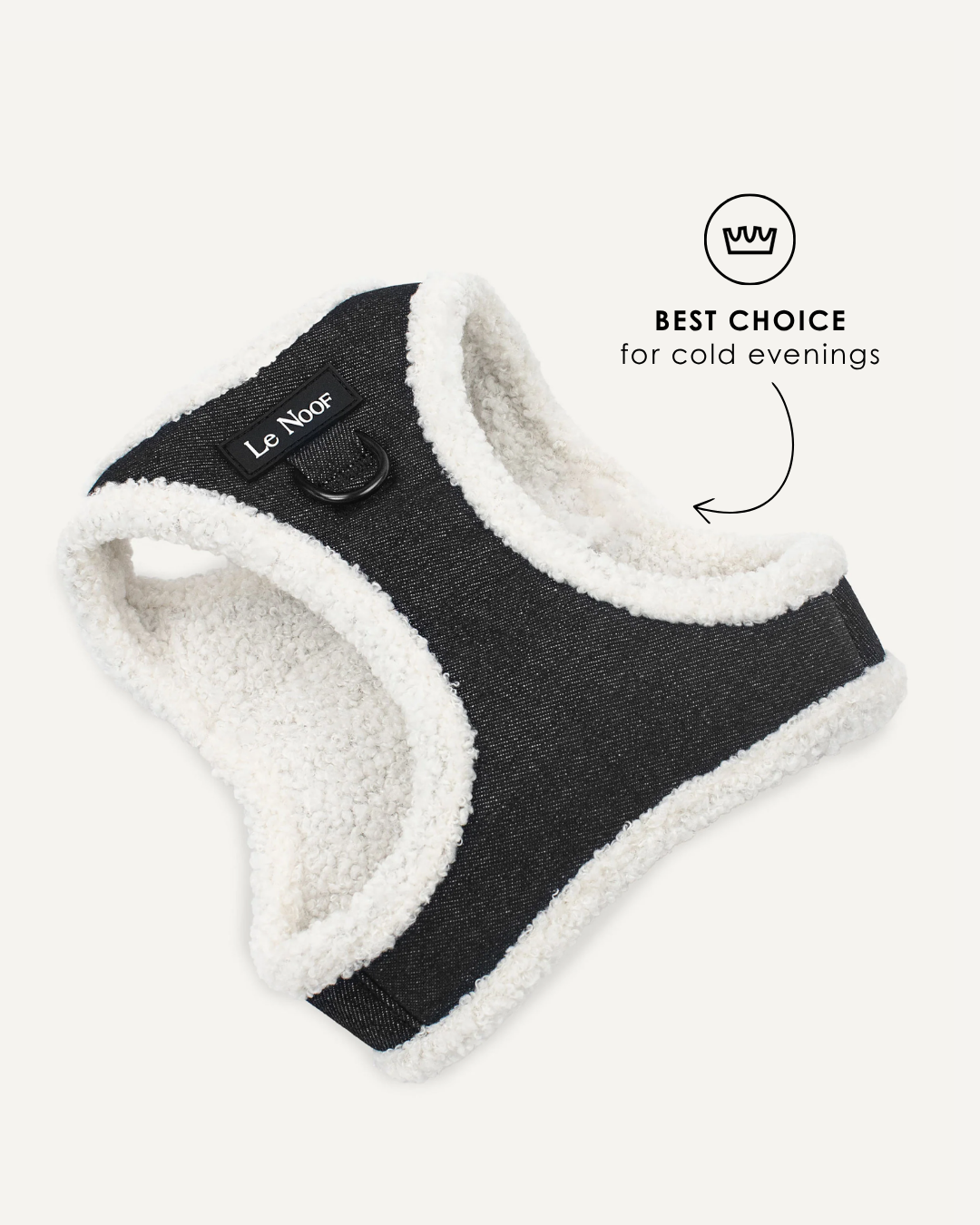 Warm Denim Dog vest harness for winter