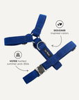 Blue corduroy dog step in harness from Le Noof