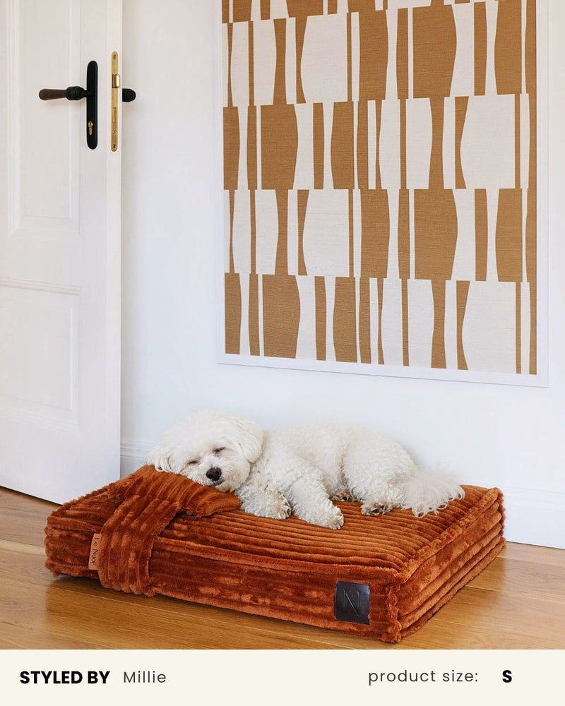 Tan Brown Flannel Orthopedic Dog Bed