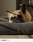 Grey Boucle Floor Dog Pillow