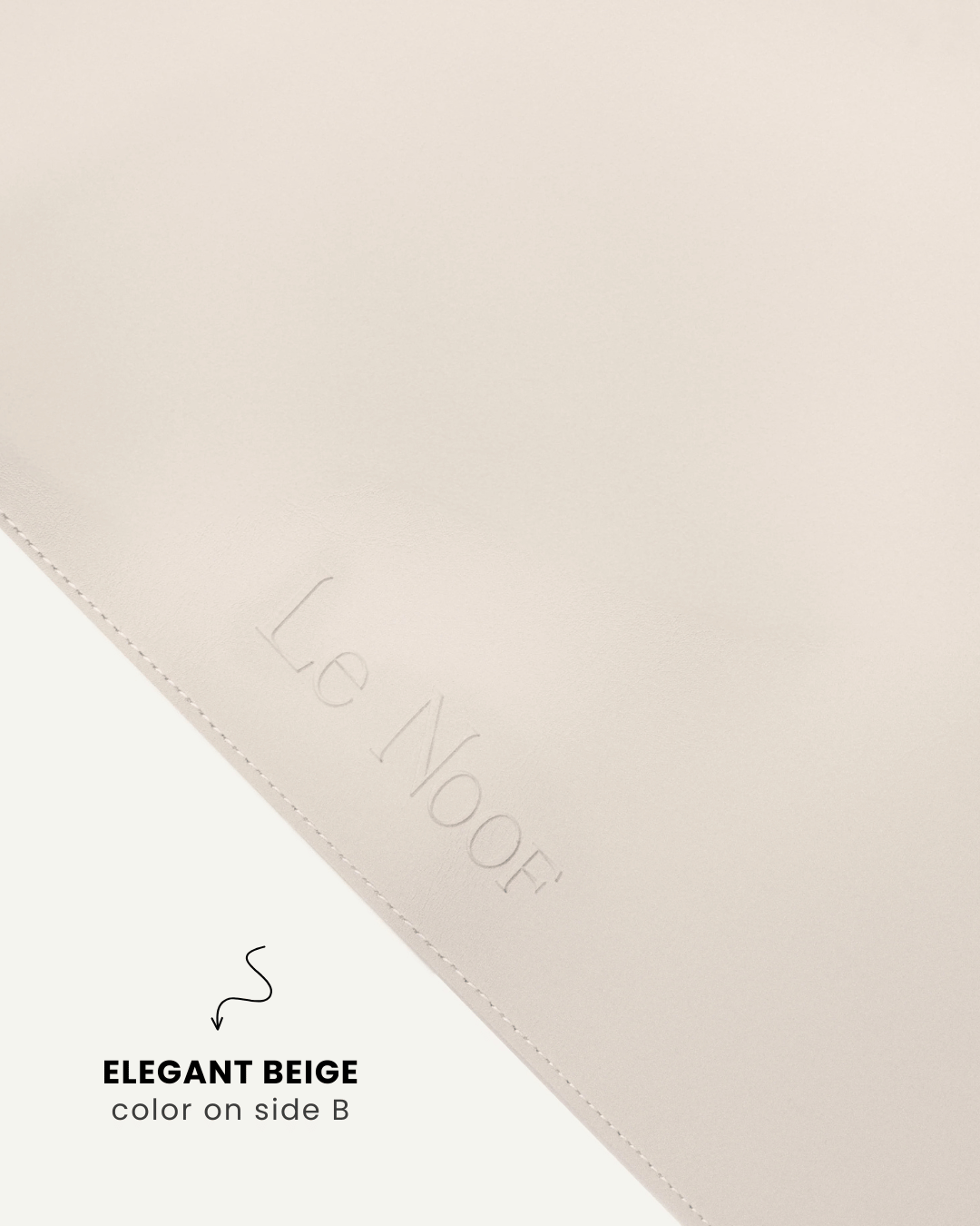 Beige side of double-sided dog bowl mat, Le Noof