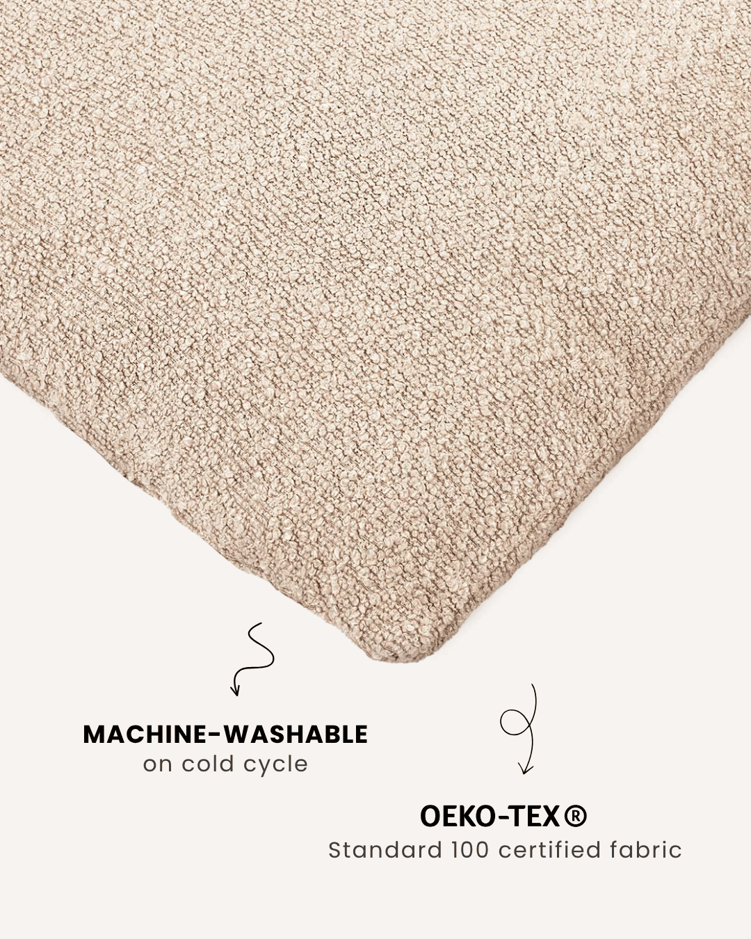 Beige boucle floor dog pillow, Le Noof