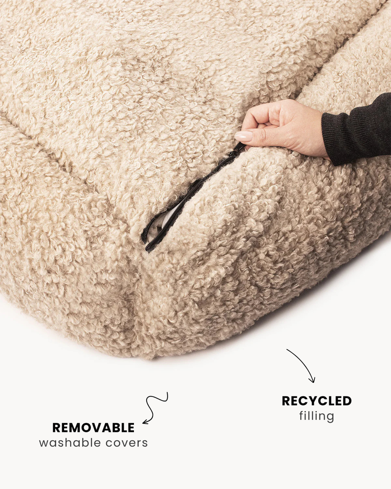 French Bulldog Beige Teddy Sofa Bed