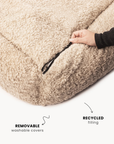 Beige Teddy Sofa Dog Bed