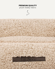 Beige teddy designer sofa dog bed, Le Noof