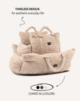 Beige Teddy Travel Car Dog Bed