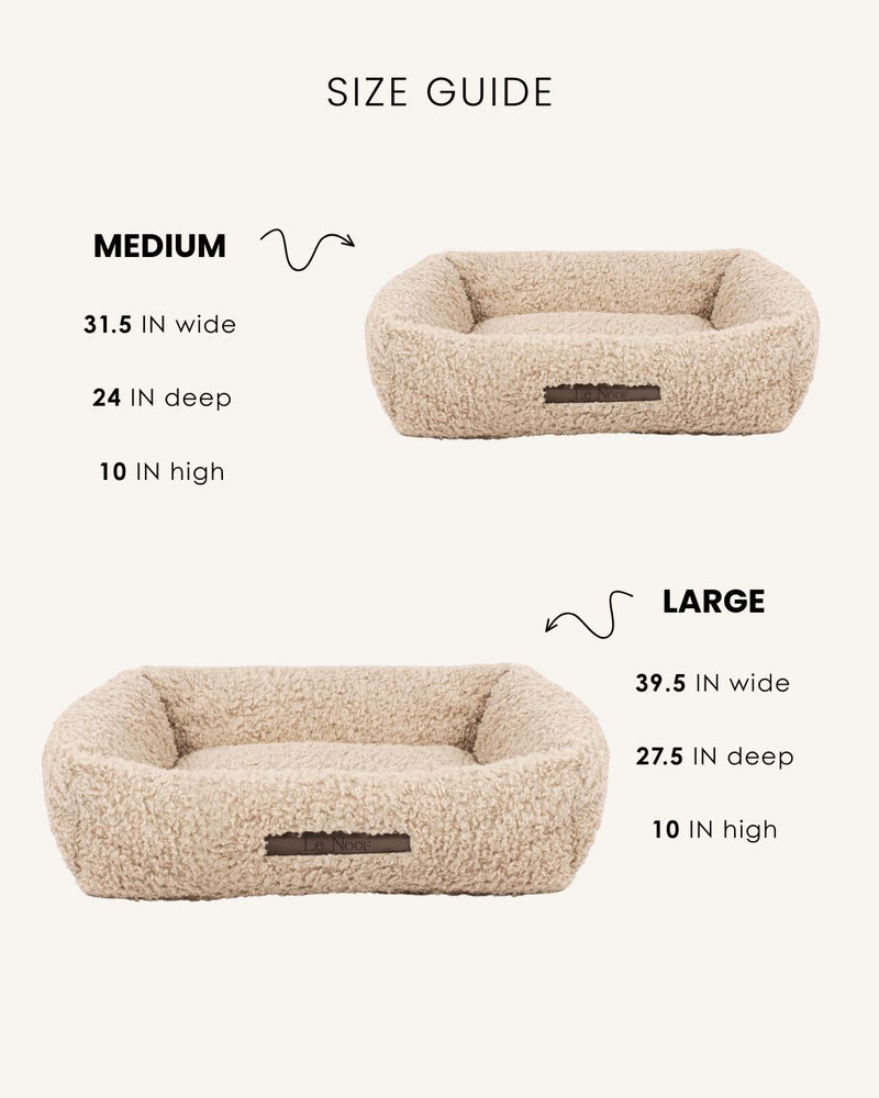 Beige Teddy Sofa Dog Bed