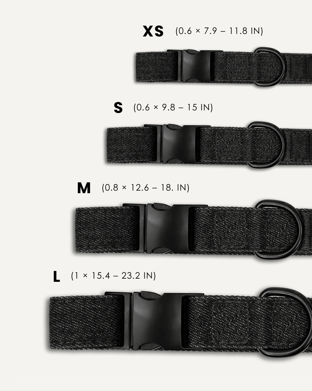 Black denim dog collar, Le Noof